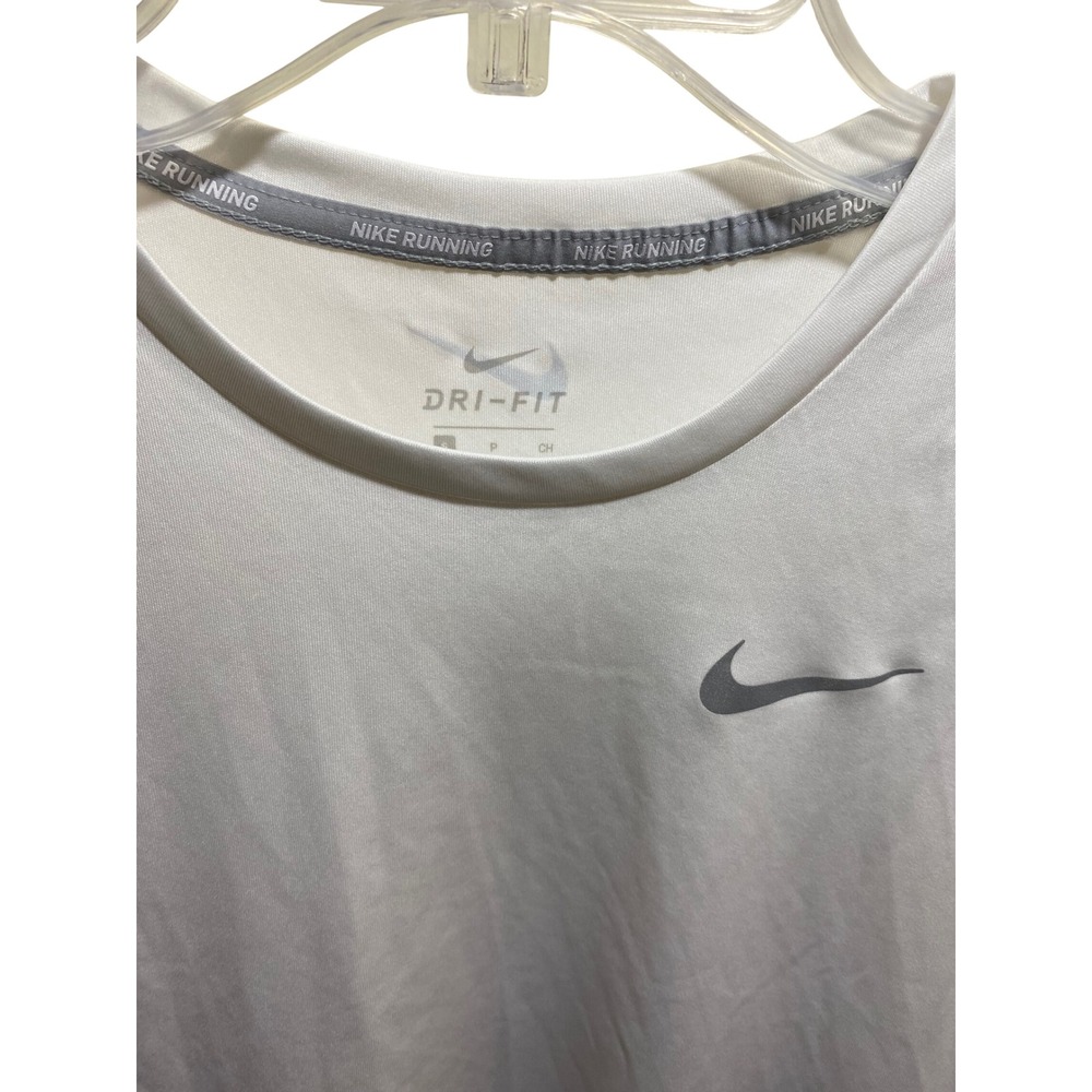 Nike Running Dri-FIT Tank Top Womens‎ Small White Mesh Panel Sleeveless Shirt - Picture 3 of 6